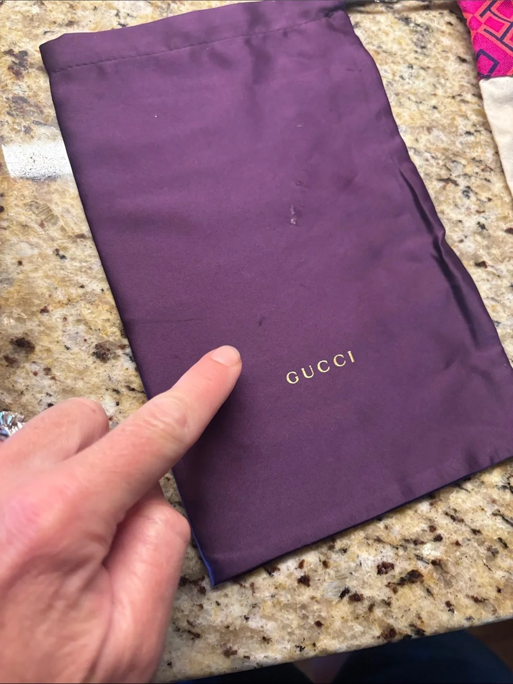 Designer Gucci Velvet Eyewear Case Gucci Plum Dust Bag and Tory Burch dust bag